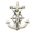 thumbnail image 1 of Sterling Silver 18" 1.2mm Box Chain Mariner's Christian Cross Pendant Necklace, 1 of 2