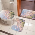 thumbnail image 5 of Pink Spring Floral Bathroom Rugs Set Summer Flower By The Lake Modern Farmhouse Non Slip Absorbent Soft Bath Mats 3 Piece Set with Bathroom Rug, U-Shaped Floor Mat, Toilet Seat Cover Small Size, 5 of 9