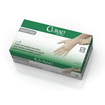 CURAD Stretch Vinyl Exam Gloves - CA Only,Cream,Small