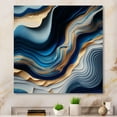 thumbnail image 2 of Designart Vibrant Blue And Gold Flow Art II Canvas Wall Art, 2 of 5
