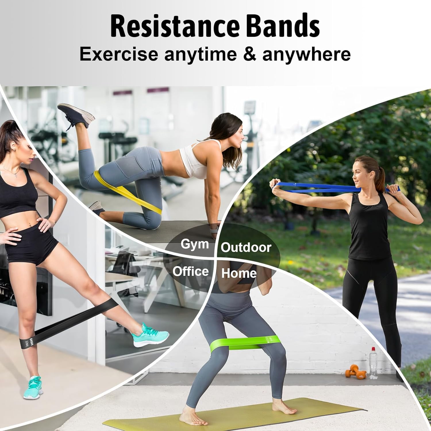 Debonair Resistance Bands Loop Set of 5 Exercise Workout CrossFit Fitness Yoga Booty Band