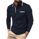 thumbnail image 1 of pstuiky mangas largas para hombre, Blusa informal de manga larga con bolsillos y cuello vuelto para hombre top de hombre s, 1 of 2