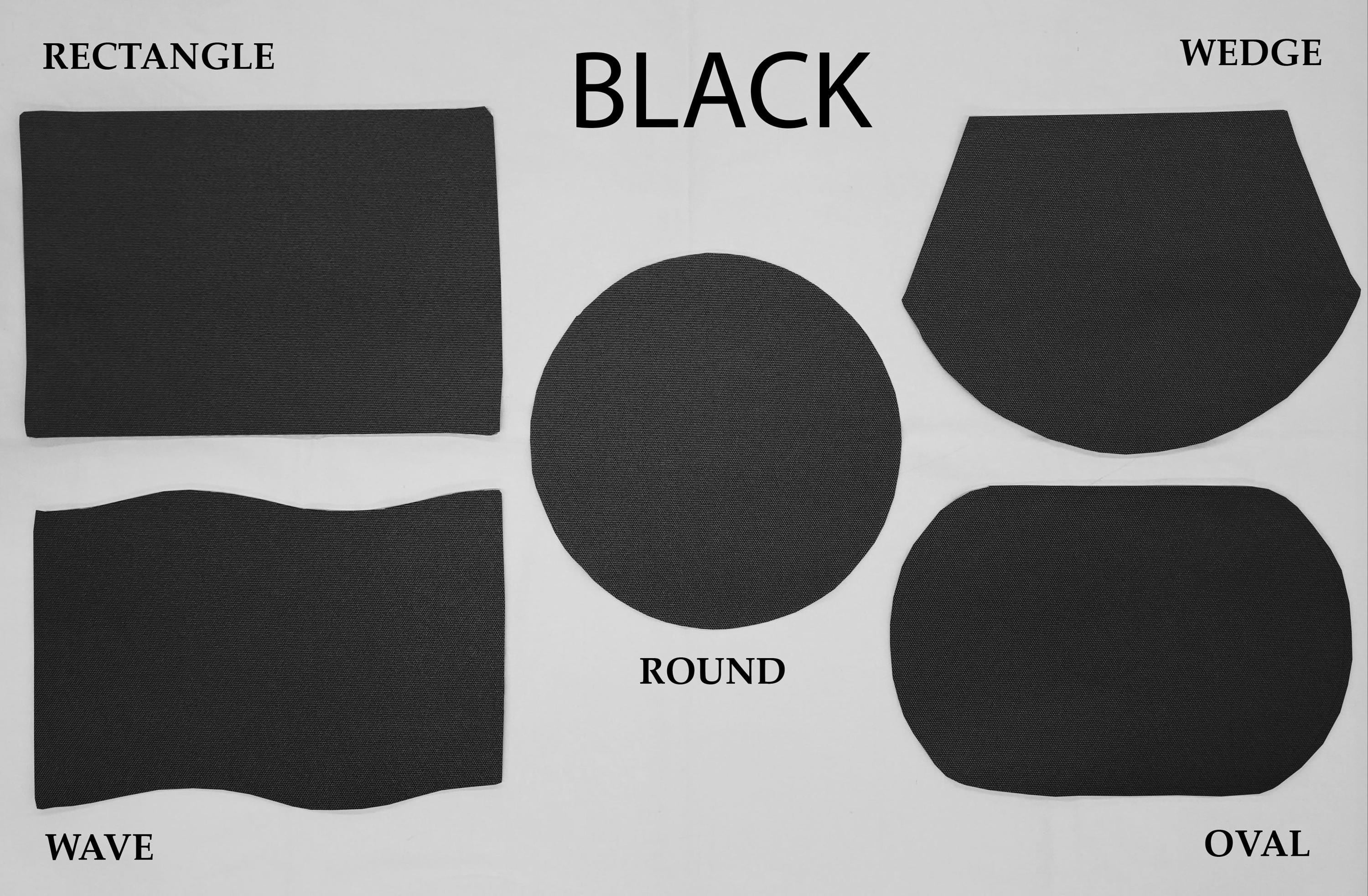 Waterproof Canvas Placemats by Penny's Needful Things (Wedge - Set of 2) (Black)