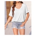 thumbnail image 2 of Women's Oversized V-Neck T-Shirts Summer Casual Loose Fit Short Sleeve Top Tees, 2 of 6