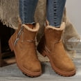 thumbnail image 5 of Taqqpue Snow Boots for Women Wide Width High-top Winter Boots Lace Up Warm Comfortable Outdoor Fur Lined Ankle Booties, 5 of 9