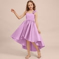 thumbnail image 7 of CPNG Girls' Satin Asymmetrical High-Low Dress – Sleeveless Sweetheart Neckline with 3D Rose Accents, Flowy Party Gown for Flower Girl, Wedding Guest & Birthday Celebrations, 7 of 7