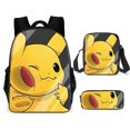 thumbnail image 1 of 3 Piece Set, Backpack, Pencil Case, Shoulder Bag, For Kids Pokemon Character, 1 of 2