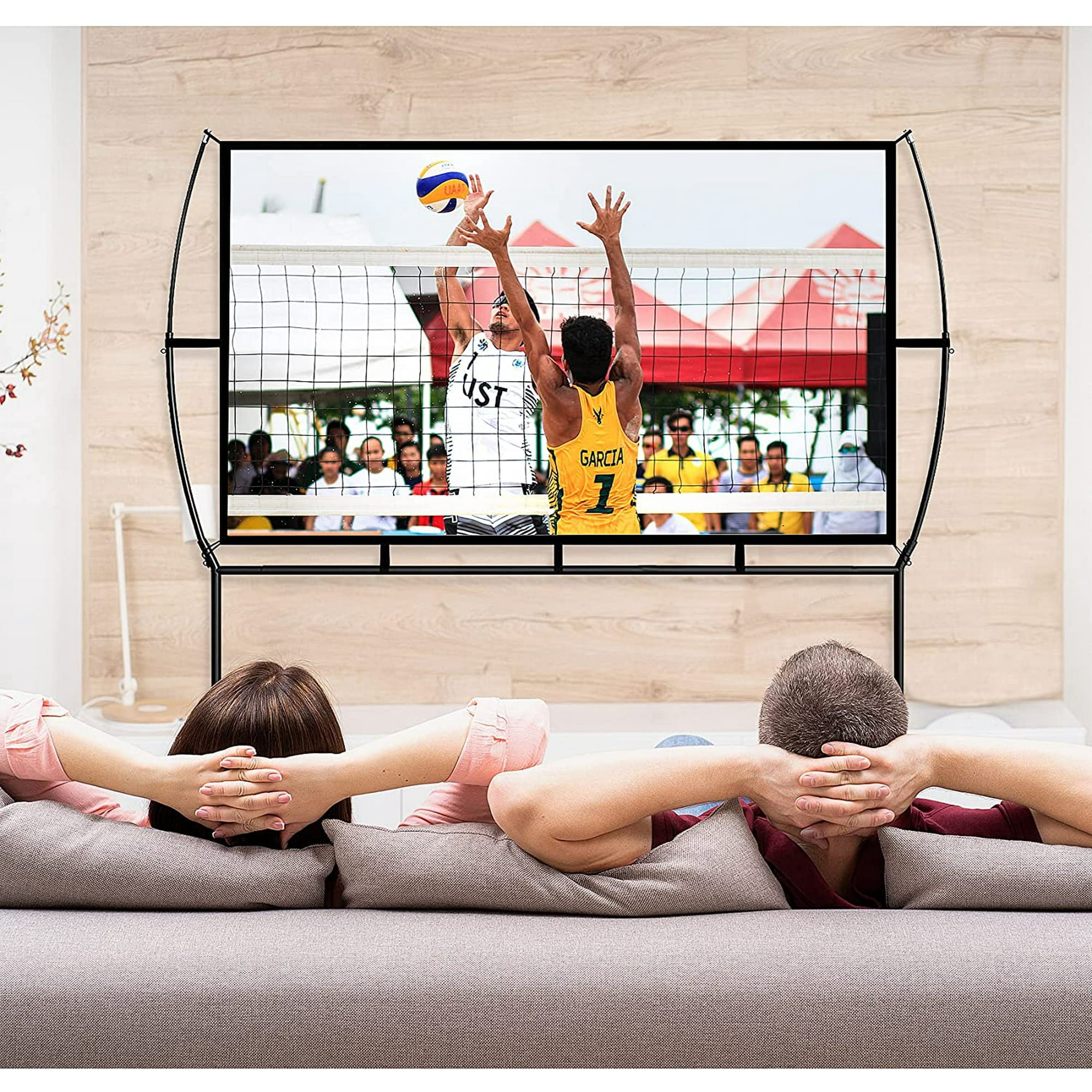 AYAOQIANG Projector Screen with Stand 100 Inch , HD 4K Double Sided Projection Screen Indoor Outdoor Projector Movies Screen for Home Theater,16:9