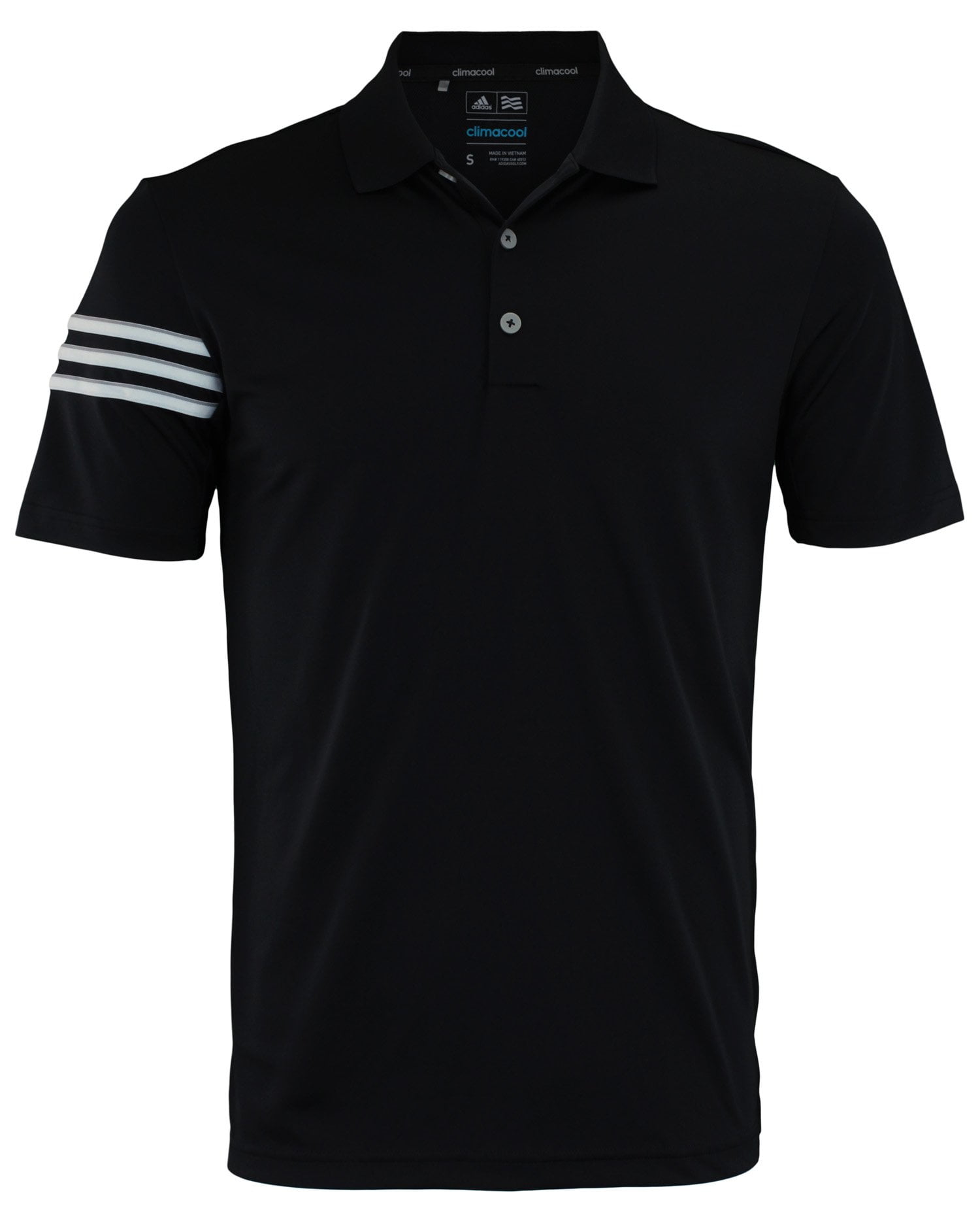 Adidas Men's Black 3Stripe Coaches Polo