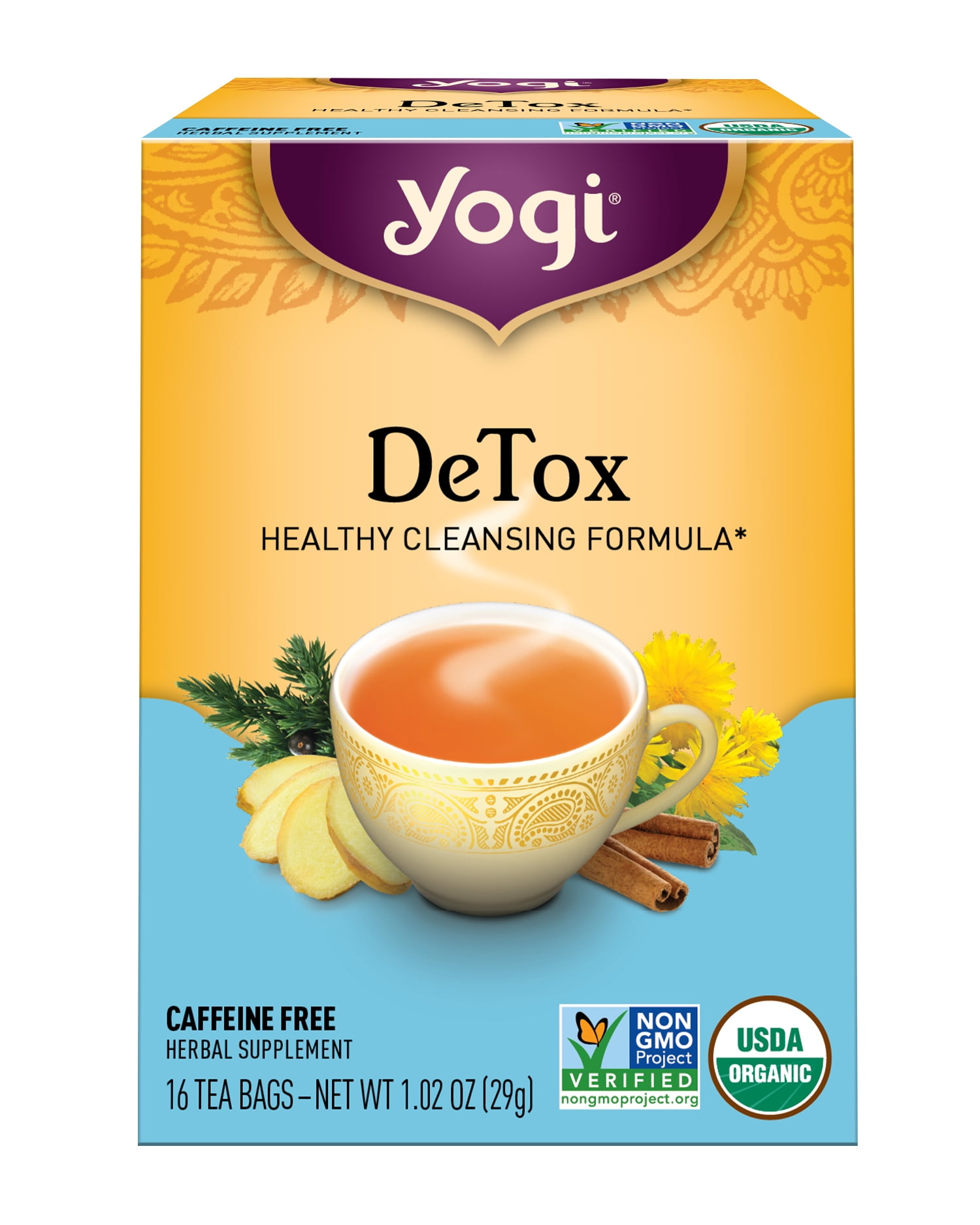Yogi Tea, Herbal Tea Bags, DeTox Tea, Supports Healthy Cleansing, 16 Ct Tea Bags Yogi Tea, Herbal Tea Bags, DeTox Tea, Supports Healthy Cleansing, 16 Ct Tea Bags