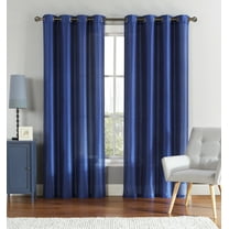 VCNY Home Ultra Luxurious Faux Silk Grommet Curtain Panels - Indigo Blue