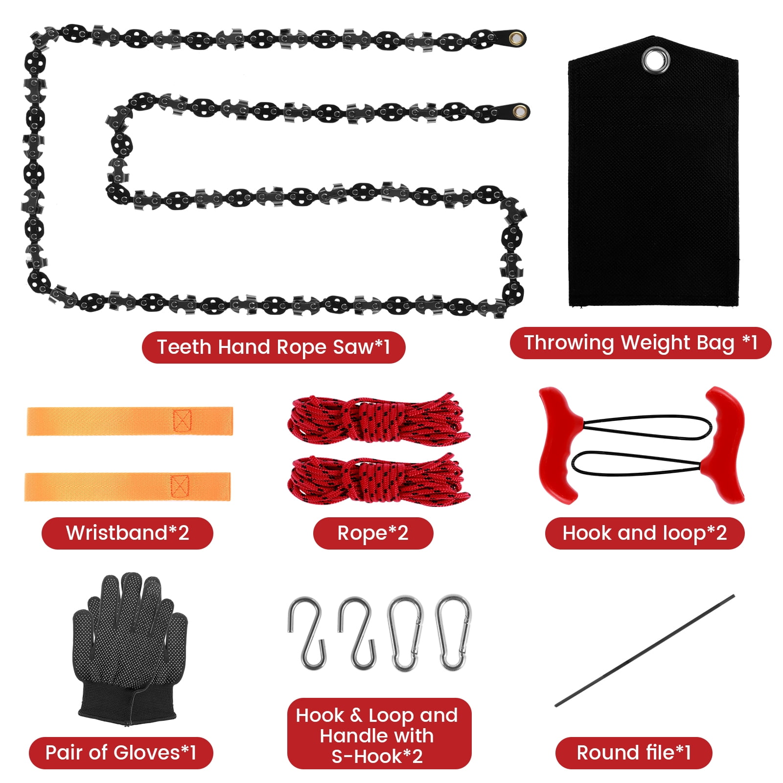 Lzvxtym Tree Limb Rope Saw 53inch 68 Teeth High Limb Hand Rope Chainsaw Portable Hand Chain Saw Folding Limb Cutter Rope Saw