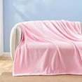 thumbnail image 2 of Super Soft Twin Blanket Pink Premium Silky Flannel Fleece Leaves Pattern Lightweight Bed Blanket All Season Use (Pink, Twin(60"x80")), 2 of 4