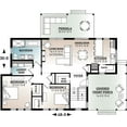 thumbnail image 4 of 728-6100: Contemporary Vacation 2 Bed, 1 Bath Luxury Home Plan, 1200 Sq Ft: Full Blueprints with License to Build by Home Plan Marketplace - Lesuto, 4 of 9