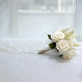 thumbnail image 4 of Ramos de novia artificiales, ramo de novia con cinta blanco-1, 4 of 7