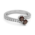 thumbnail image 2 of 0.10 Ctw Garnet 925 Sterling Silver Split Shank Embrace Women Valentines Day Gifts Ring, 2 of 3