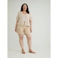 thumbnail image 2 of Terra & Sky Women's Plus High Rise Bermuda Shorts, 7" Inseam, Sizes 14W-26W, 2 of 5