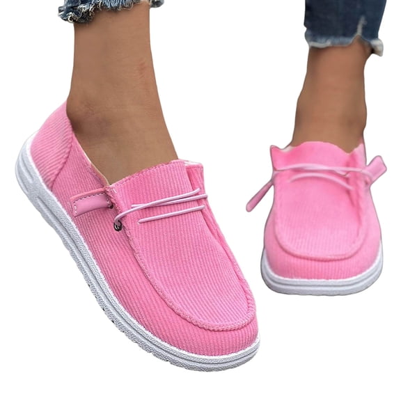 Boat Shoes for Women Lightweight Casual Slip on Loafers Comfortable Soft Sole Walking Shoes Moccasins Driving Shoes Pink Size 7.5