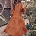 thumbnail image 3 of Ruimatai Women's Long Sleeve Boho Dress Lantern Sleeve Vintage Elegant Casual Maxi Dress Polyester Comfortable Flowy Plus Size M-5XL, 3 of 6