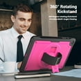 thumbnail image 5 of for Samsung Galaxy Tab A9 Plus 11.0" 2023 Case with Adjustable Hand Strap, Heavy Duty Shockproof Protective Cover with Rotating Stand, Shoulder Strap, Pencil Holder Tablet Case, Rose, 5 of 12