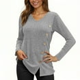 thumbnail image 5 of Ounisa Womens Long Sleeve Shirts Casual V Neck Tunic Tops Fashion Loose Fall Sweaters, 5 of 7