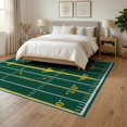thumbnail image 3 of ODIKA 6'x9' Washable Area Rug Sport Theme Playbook Design With Arrows And Yard Lines Football Field Refined for Family Room, Living Room, Master Bedroom, Non-Slip, Easy Care, 3 of 7
