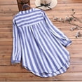 thumbnail image 4 of ZANZEA Women Long Sleeve Stripe Shirt Casual Tops Button Up Blouses, 4 of 11