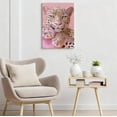 thumbnail image 4 of Pink Leopard with Gold Sparkles Canvas Wall Art, Glam Animal Decor, Luxe Pink & Gold Artwork for Bedroom, Ready to Hang 8x12/12x18/16x24/24x36, 4 of 5