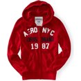thumbnail image 1 of Aeropostale - Sudadera con capucha y forro polar con cremallera completa para hombre, color rojo, pequeño Aeropostale Sudadera, 1 of 1