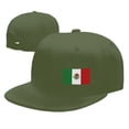 thumbnail image 4 of DouZhe Flat Brim Cap Snapback Hat, Mexicain Mexicain Drapeau Imprime Casquette de Baseball Adulte Vert Réglable, 4 of 6