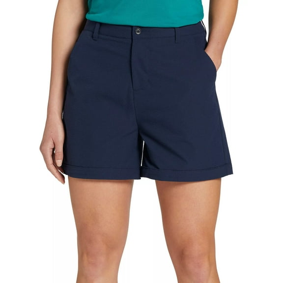 Walter Hagen Women's Clubhouse Traditional 7 Seersucker Golf Shorts, Size 4, Dar