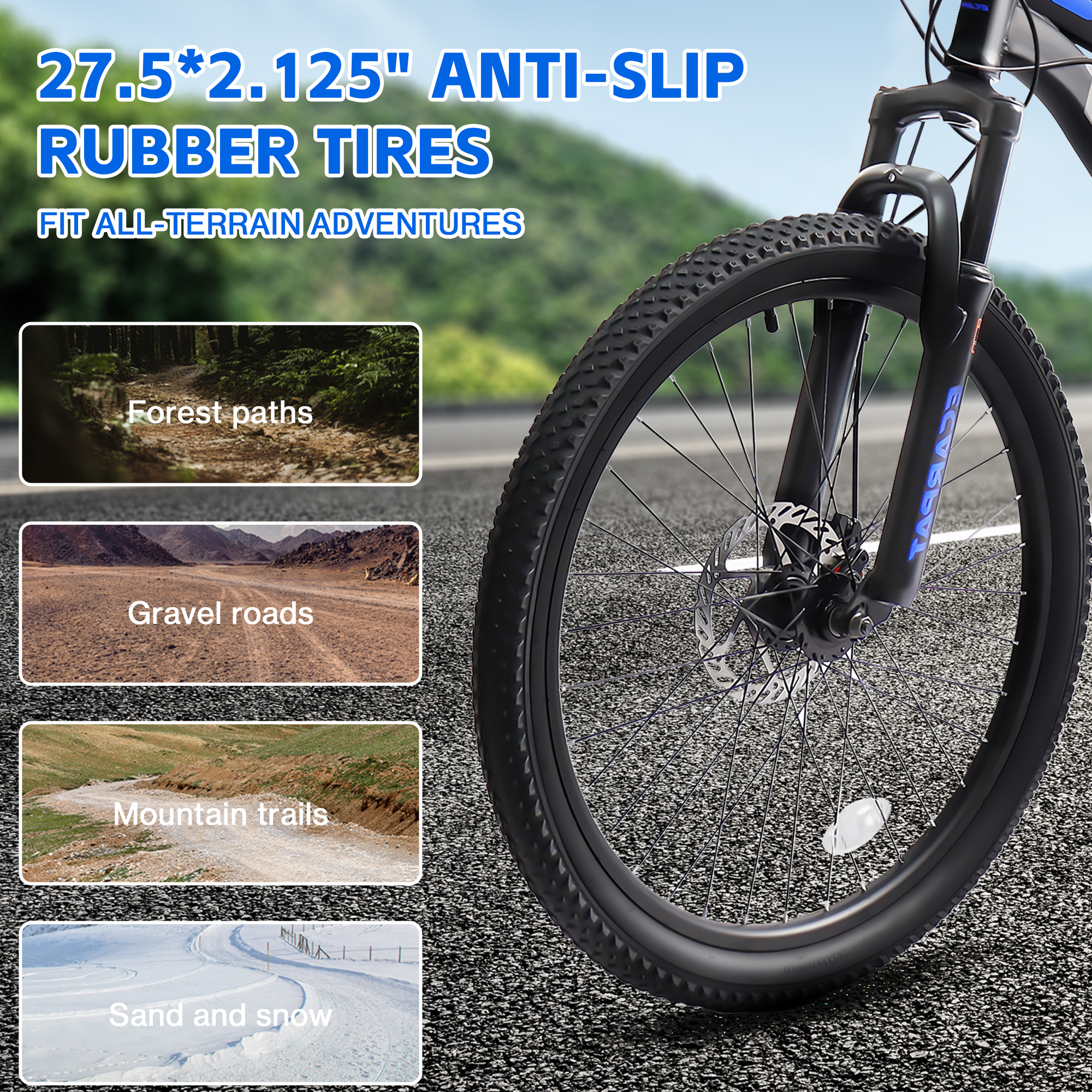 27.5 Inch Dual Full Suspension Mountain Bike, 21-Speed Mountain Bike with Dual Disc Brakes and Carbon Steel Frame, Trail Beach Snow Commuter City Bicycles for Adult Men Women, Black