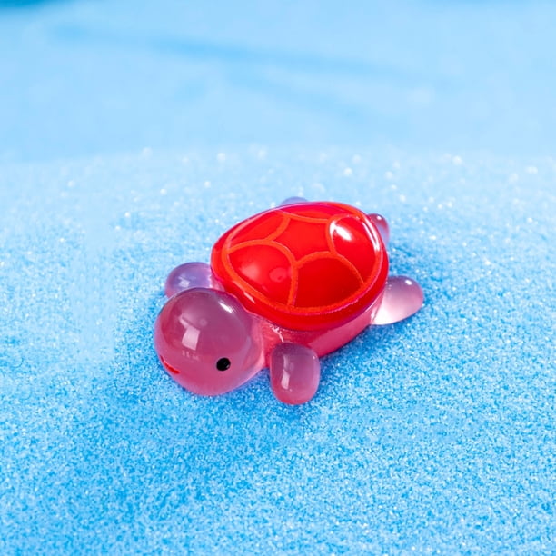 Adornos de tortugas luminosas pequeñas Adornos de resina para escritorio con forma de tortuga pequeña