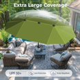 thumbnail image 2 of Alpha Joy 13x6.5ft Double-Sided Extra Large Outdoor Patio Market Rectangle Umbrella with Crank Handle, Lime, 2 of 6