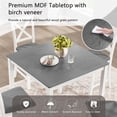 thumbnail image 3 of SESSLIFE Dining Table Set for 4, Counter Height Kitchen Table Set with Square Table and 4 Upholstered Chairs, Solid Wood Dining Room Set for 4, Space-Saving, Grey & White, 3 of 9