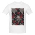 thumbnail image 4 of Bingfone Skull And Red Roses Men'S Loose Fit Short-Sleeve Pocket T-Shirt, 4 of 7