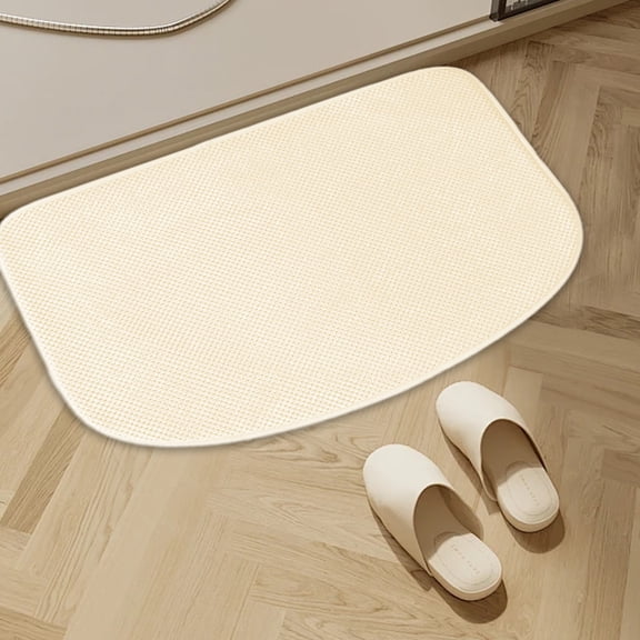 LACKUST Solid Color Water-Absorbent Bathroom Rugs Door Mat - Quick-Dry Non-Slip Bath Rug and Mats for Shower Room and Toilet Entrance,31.49x19.68in,Beige