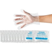 Disposable Food Prep Gloves - 1000-Piece Plastic Food Safe Disposable Gloves, Food Handling, Transparent, One Size Fits Most