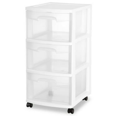 Sterilite Ultra 3 Drawer Cart Plastic Rolling Storage Container (2 Pack)