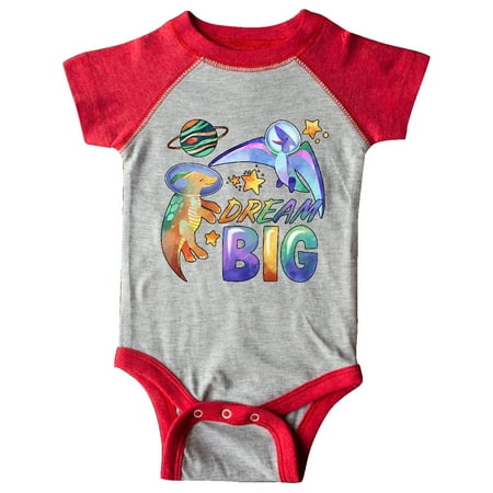 

Inktastic Dream Big Cute Space Dinosaurs Gift Baby Boy or Baby Girl Bodysuit
