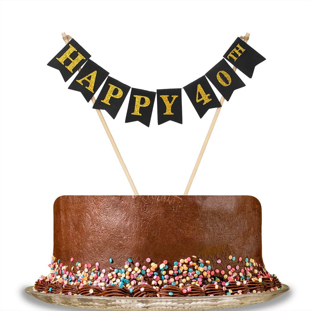 Happy 40th Cake Bunting Topper Handmade 40th Birthday