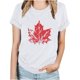 thumbnail image 1 of Camisetas de Manga Corta para Mujeres Canadá Día Hoja de Arce Impresión Básica de Verano Tee, Cuello Redondo Camiseta Casual, 1 of 3