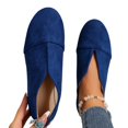 thumbnail image 6 of Flats for Women, Slip On Flats Shoes for Women Comfortable Faux Suede Round Toe V Cut Casual Ballet Flats Soft Loafers Nurse Walking Shoes Lightweight Breathable Boat Shoes for Office Work, 6 of 7