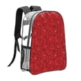 thumbnail image 3 of Kdxio Red Glitter Clear Backpack, Transparent Bookbag for School for Women Men, Capacity Clear Bag for College, Travel, 3 of 7