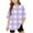 4#Purple, variant on AUNVITO Girls Short Sleeve T shirt Kids Summer Oversized Plaid Printed Crew Neck Tops Casual Basic Tee 5-14Years