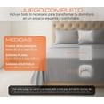 thumbnail image 4 of Juego de Sábanas Matrimonial 3000 Hilos Suave Diseño Rayado 4 Piezas Modelo Gris, 4 of 4