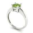 thumbnail image 2 of Solitaire Engagement Ring for Women - 1ct Natural Peridot in 18K White Gold Promise Ring, 2 of 6