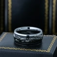 thumbnail image 2 of Jewelry Avalanche 8mm Dome Tungsten Mens Wedding Band, Cosmic Galaxy Ring, 2 of 4