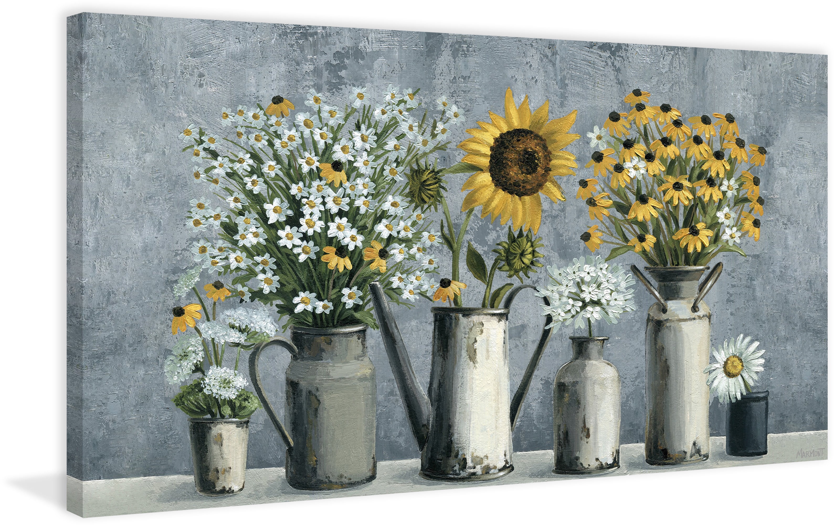 Marmont Hill Eccentric Sunflower Canvas Wall Art, 18" x 36"