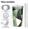thumbnail image 4 of Green and Beige Modern Art Geometric 10oz Tumblers Stainless Steel Tumbler with Lid and Straw,Vacuum Insulated Double Wall Travel Tumbler Cups with Cleaning Brush for Coffee, Tea, 4 of 4